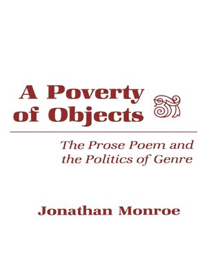 cover image of A Poverty of Objects